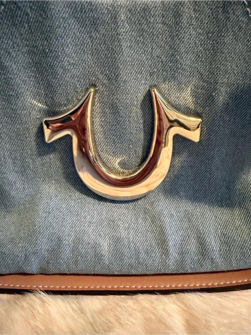 True Religion Metal Horseshoe Denim Hobo